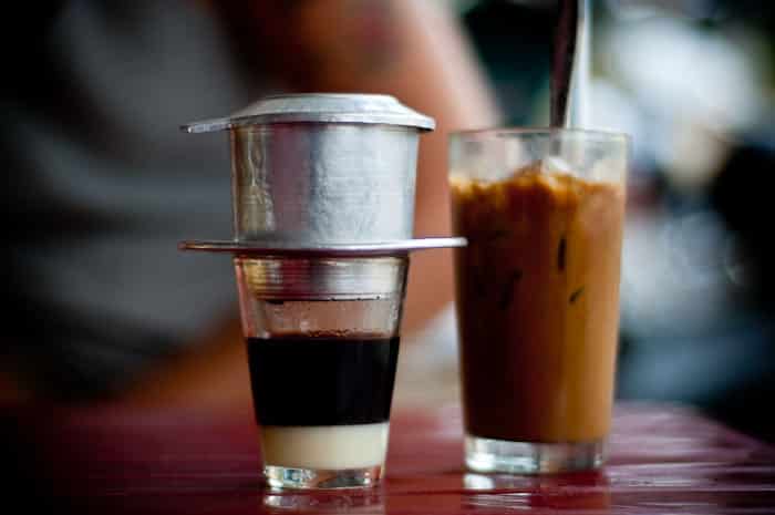 Vietnamese iced coffee with condensed milk